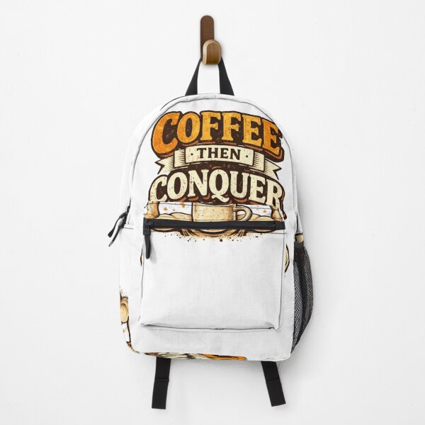 Item preview, Coffee Then Conquer – Funny Motivational Coffee Lover Design with Strong Energy Vibes for T-Shirt, Sticker, iPhone case, cup, bag, hoodie designed and sold by ArtByTripti.