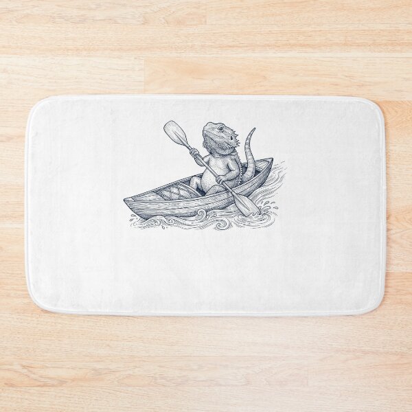 Item preview, Vintage Bearded Dragon Kayaking Water Sports Animal Lover designed and sold by DoodleTortle.