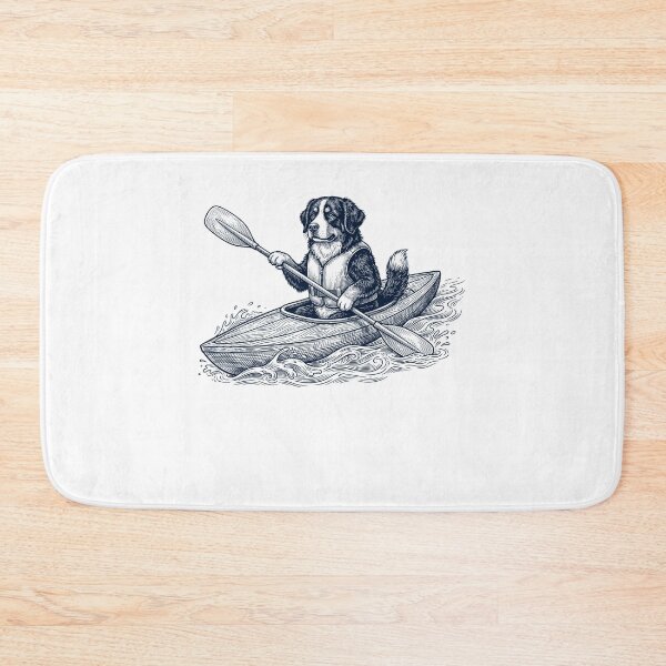 Item preview, Vintage Bernese Mountain Dog Kayaking Water Sports Dog Lover designed and sold by DoodleTortle.