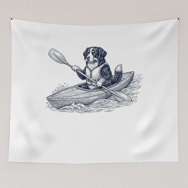 Item preview, Vintage Bernese Mountain Dog Kayaking Water Sports Dog Lover designed and sold by DoodleTortle.