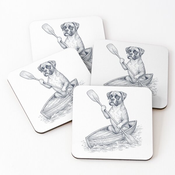 Item preview, Vintage Boxer Dog Kayaking Water Sports Dog Lover designed and sold by DoodleTortle.