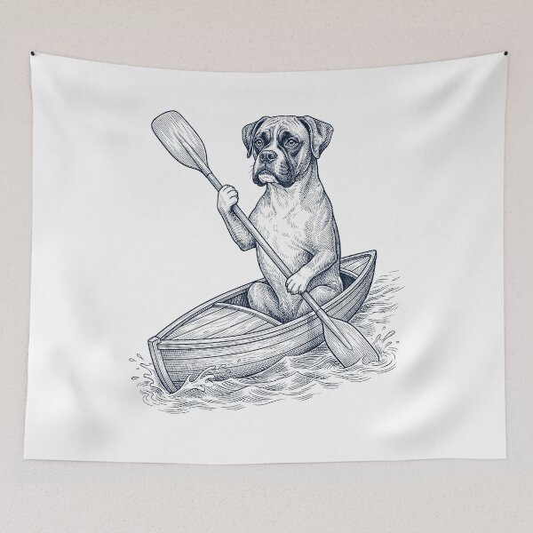 Item preview, Vintage Boxer Dog Kayaking Water Sports Dog Lover designed and sold by DoodleTortle.