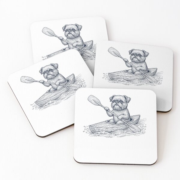 Item preview, Vintage Brussels Griffon Kayaking Water Sports Dog Lover designed and sold by DoodleTortle.