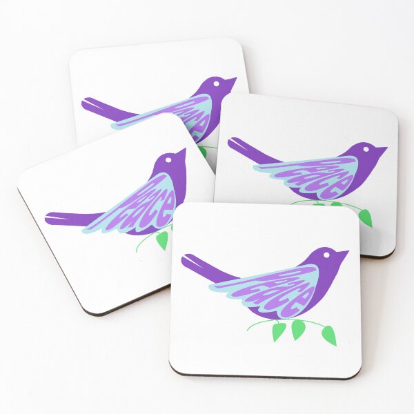 Item preview, Peace Bird- Whimsical Purple Dove with Blue Wings designed and sold by THREE UNDER THE BRIDGE.