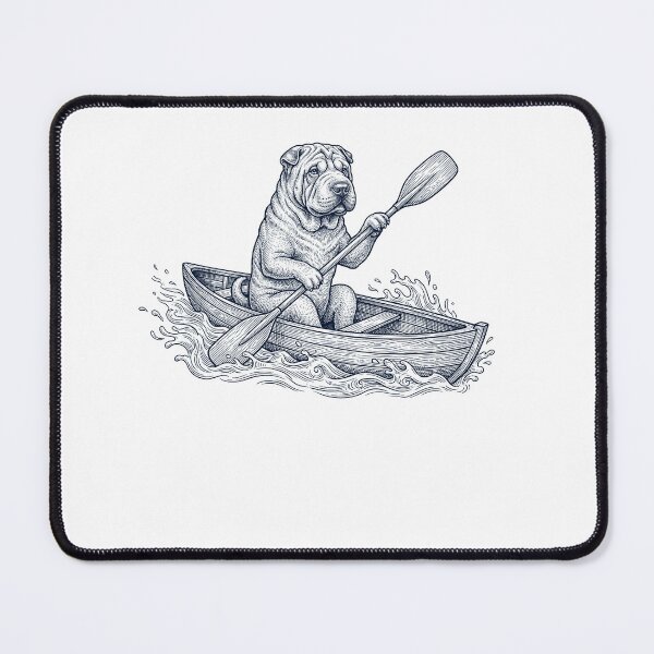 Item preview, Vintage Chinese Shar Pei Kayaking Water Sports Dog Lover designed and sold by DoodleTortle.