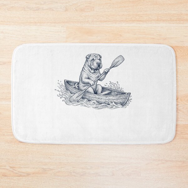 Item preview, Vintage Chinese Shar Pei Kayaking Water Sports Dog Lover designed and sold by DoodleTortle.