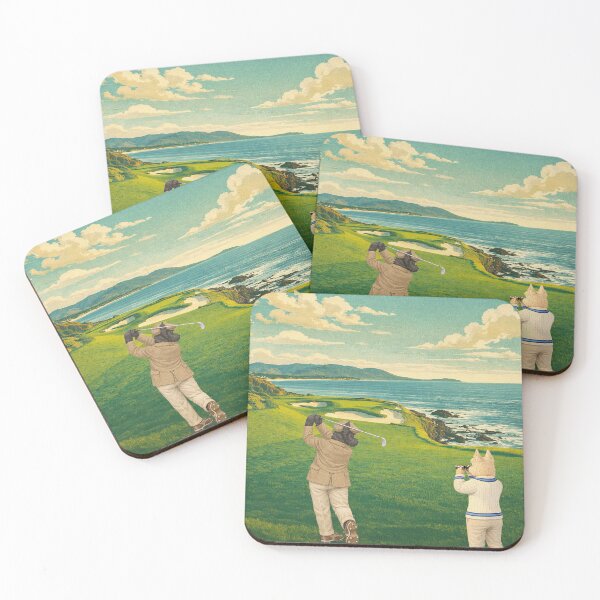 Item preview, Pebble Beach Golf Poster 7th Hole Art designed and sold by CJChronicles.