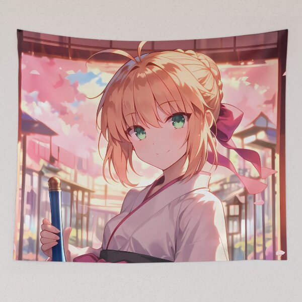 Item preview, Saber Nero Claudius Fate Grand Order Chibi Kimono Pastel designed and sold by TanglenRabbit.