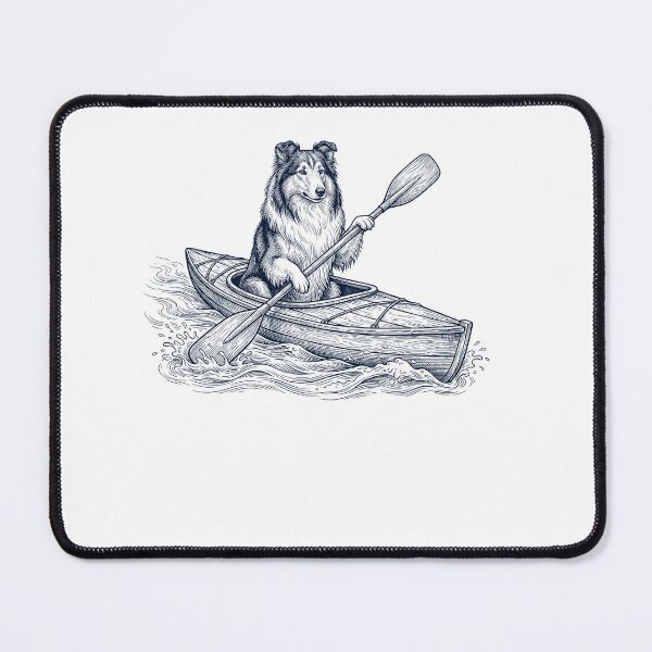 Item preview, Vintage Collie Kayaking Water Sports Dog Lover designed and sold by DoodleTortle.