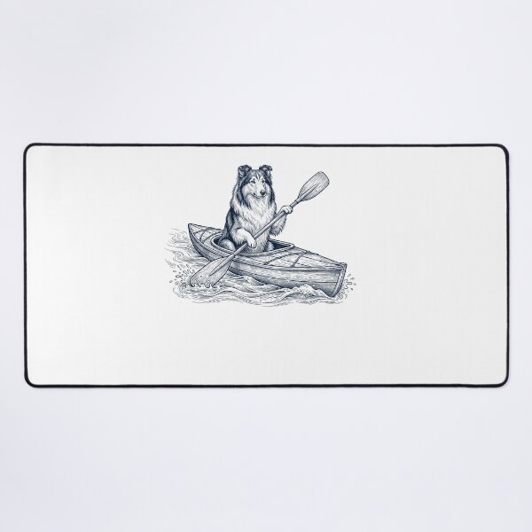 Item preview, Vintage Collie Kayaking Water Sports Dog Lover designed and sold by DoodleTortle.