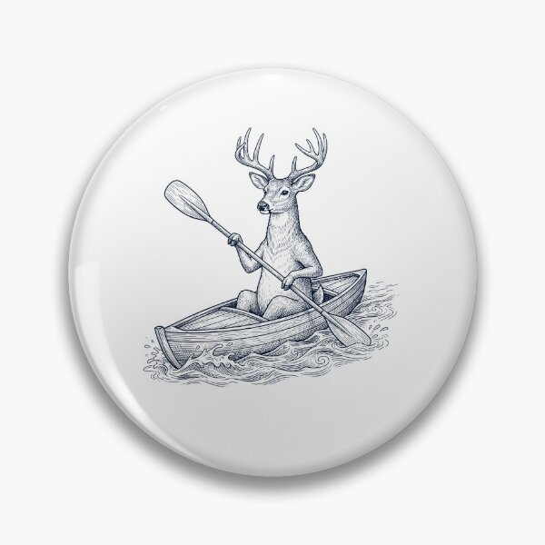 Item preview, Vintage Deer Kayaking Water Sports Animal Lover designed and sold by DoodleTortle.