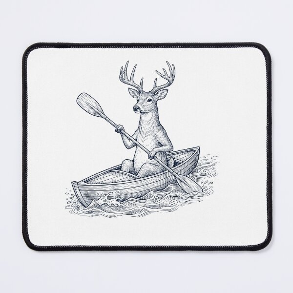 Item preview, Vintage Deer Kayaking Water Sports Animal Lover designed and sold by DoodleTortle.
