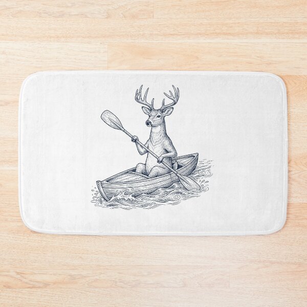 Item preview, Vintage Deer Kayaking Water Sports Animal Lover designed and sold by DoodleTortle.