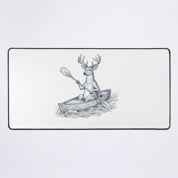 Item preview, Vintage Deer Kayaking Water Sports Animal Lover designed and sold by DoodleTortle.