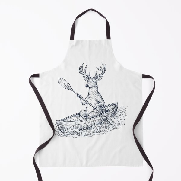 Item preview, Vintage Deer Kayaking Water Sports Animal Lover designed and sold by DoodleTortle.