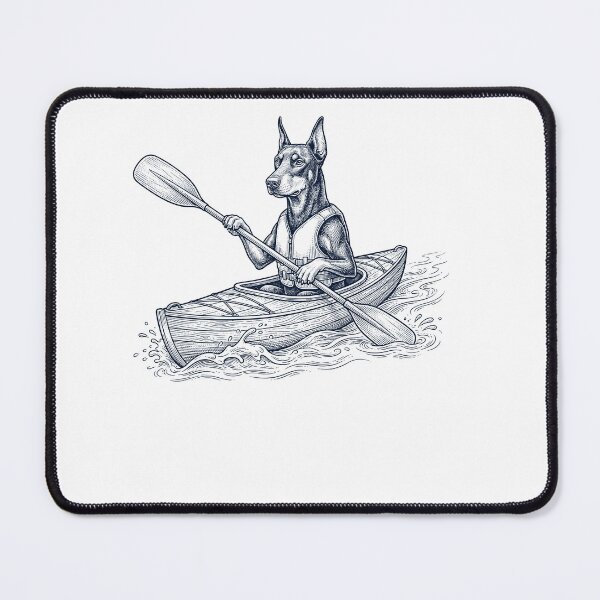 Item preview, Vintage Doberman Pinscher Kayaking Water Sports Dog Lover designed and sold by DoodleTortle.