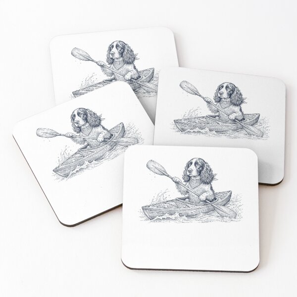 Item preview, Vintage English Springer Spaniel Kayaking Water Sports Dog Lover designed and sold by DoodleTortle.