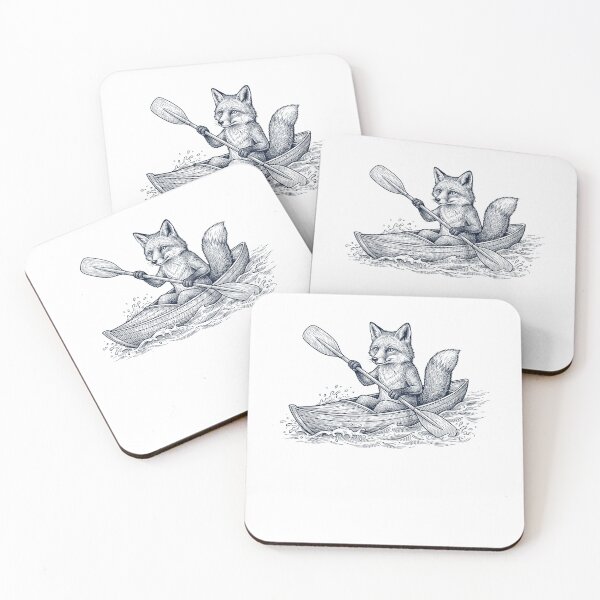Item preview, Vintage Fox Kayaking Water Sports Animal Lover designed and sold by DoodleTortle.