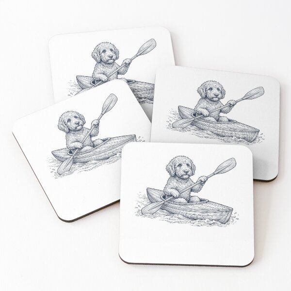Item preview, Vintage Goldendoodle Kayaking Water Sports Dog Lover designed and sold by DoodleTortle.