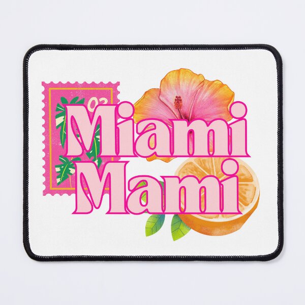 Item preview, Miami Mami Tropical Retro Sticker Pink Hibiscus Orange Florida Latina Pride designed and sold by PJZShop.