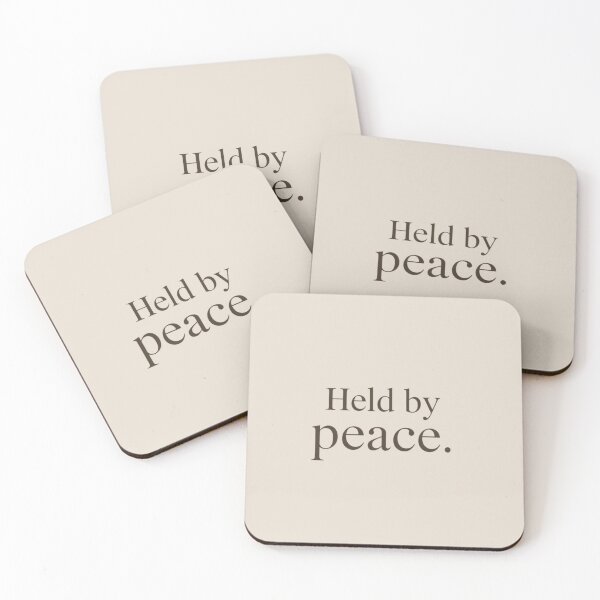 Item preview, Held By Peace – Minimal Calm & Healing Quote Design designed and sold by Irene Catchmind.