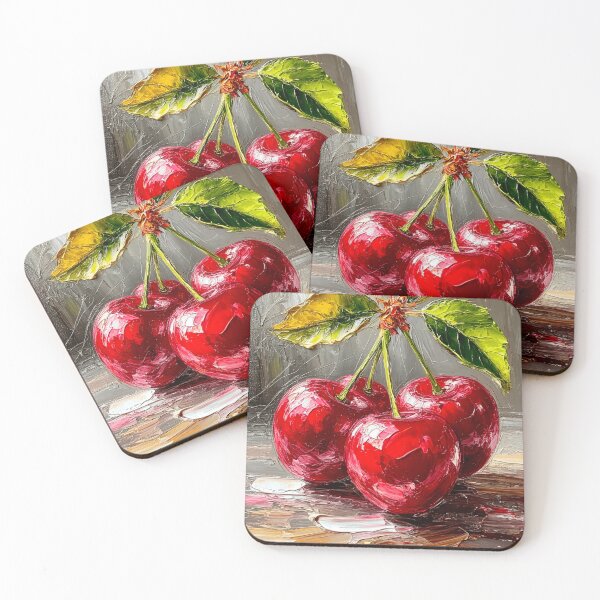 Item preview, Velvet Cherries: An Impasto Oil Study designed and sold by MuhammedSaba.