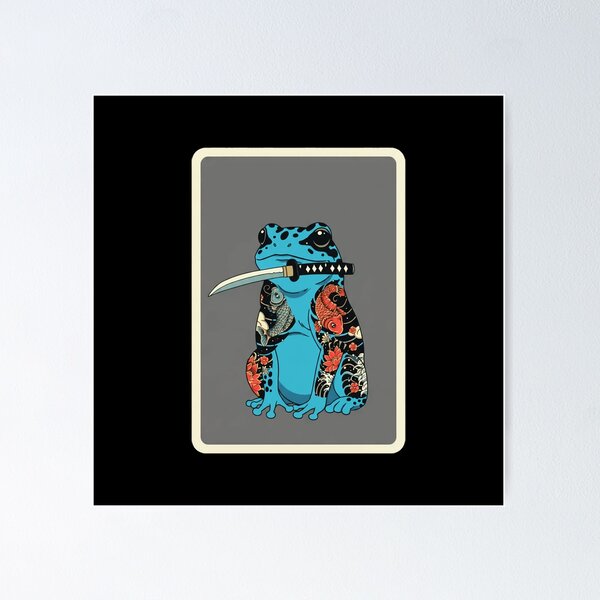 Item preview, Samurai Frog Japanese Tattoo Style designed and sold by JordynLadukeg65.