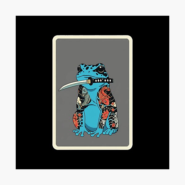 Item preview, Samurai Frog Japanese Tattoo Style designed and sold by JordynLadukeg65.