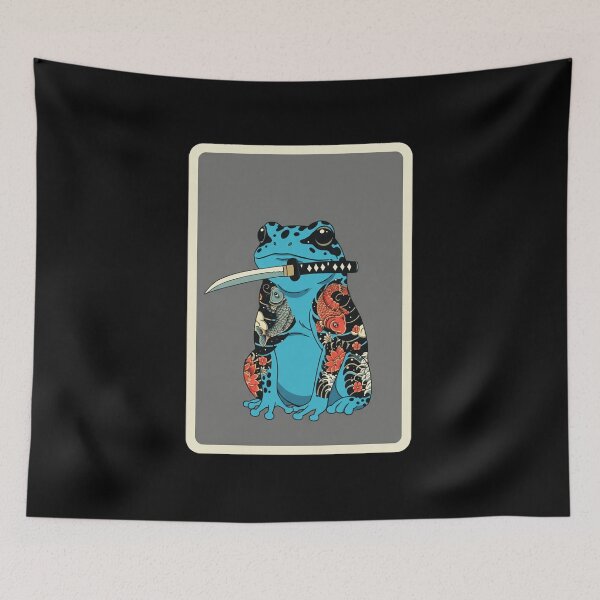Item preview, Samurai Frog Japanese Tattoo Style designed and sold by JordynLadukeg65.