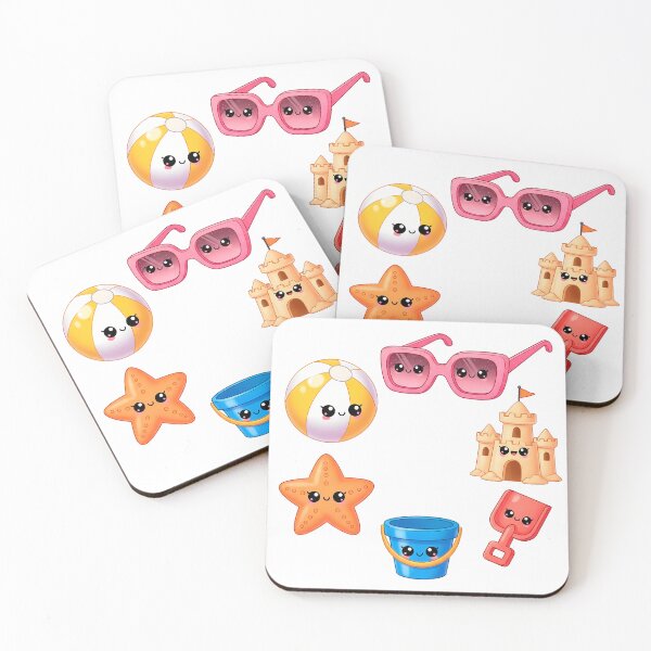 Item preview, Cute Beach Toys and Accessories Illustration designed and sold by PopDesignStyle.