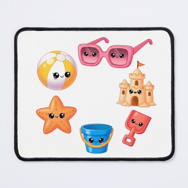 Item preview, Cute Beach Toys and Accessories Illustration designed and sold by PopDesignStyle.