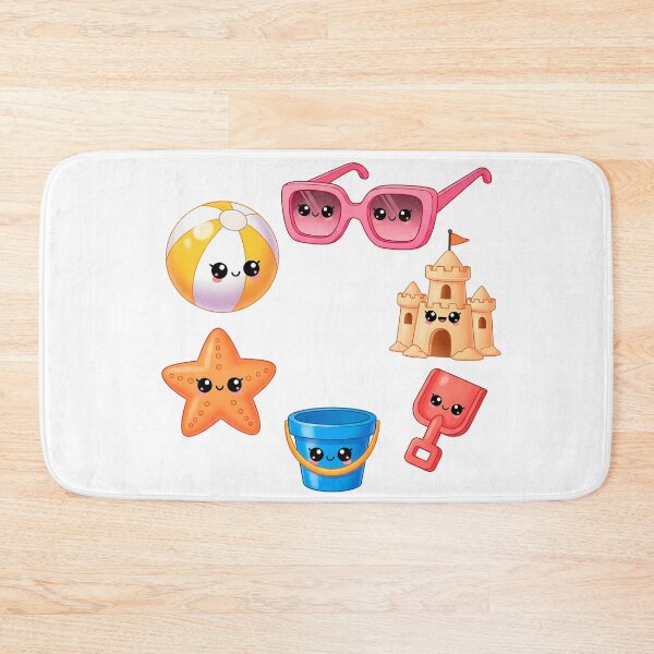 Item preview, Cute Beach Toys and Accessories Illustration designed and sold by PopDesignStyle.