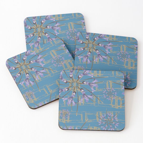 Item preview, First Spring Flower Radials on Blue & Taupe Horizontal Links designed and sold by Digitalmyth's Designs.