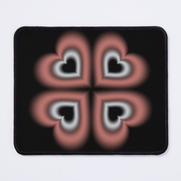 Item preview, Red and silver blurry hearts in clover form designed and sold by serenebookworm.