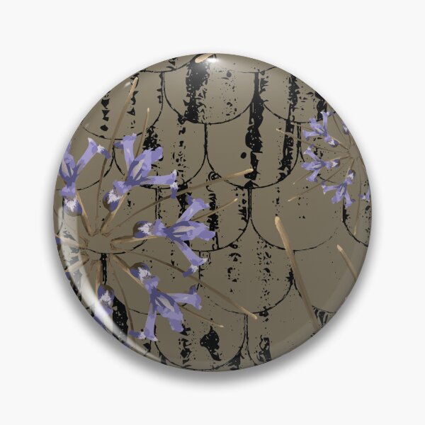 Item preview, First Spring Flower Radials on Black & Taupe Barn Tin Fish Scales designed and sold by Digitalmyth's Designs.