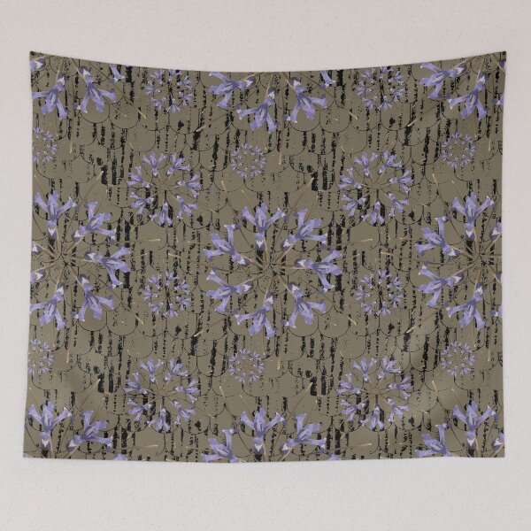 Item preview, First Spring Flower Radials on Black & Taupe Barn Tin Fish Scales designed and sold by Digitalmyth's Designs.