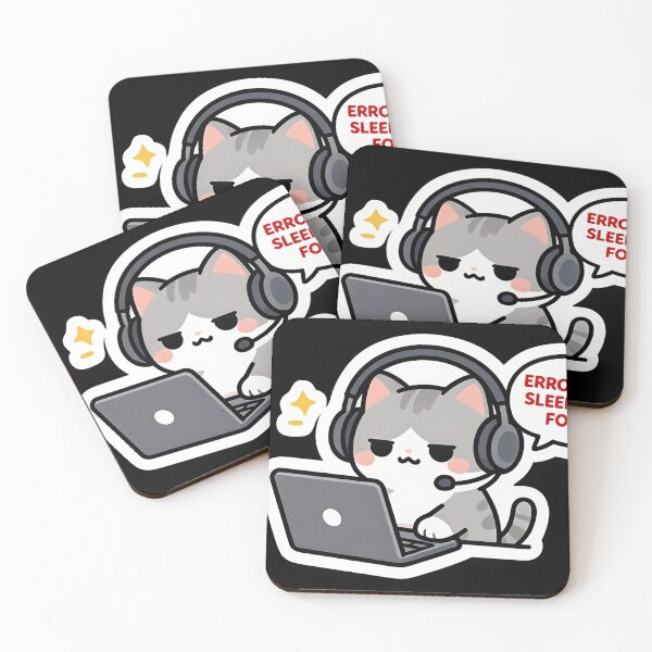 Item preview, Error 404 Sleep Not Found - Cute Kawaii Coder Gamer Cat Meme designed and sold by Yogeshrock.
