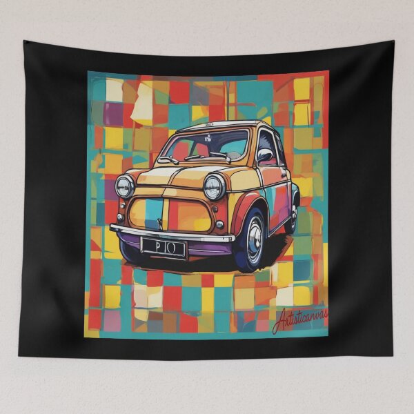 Item preview, Vintage Microcar Pop Art Geometric Retro Ride designed and sold by Artisticanvas.
