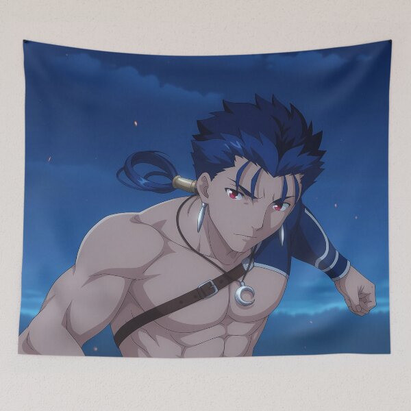 Item preview, Lancer Fate Stay Night Anime Shirtless Combat Ready designed and sold by Spraykart.