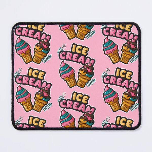 Item preview, Hand-Drawn Kawaii Ice Cream Cones with Cherry Topping designed and sold by lazypencil.art.