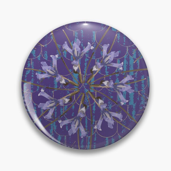 Item preview, First Spring Flower Radials on Purple & Blue Barn Tin Fish Scales designed and sold by Digitalmyth's Designs.