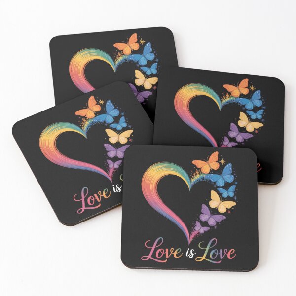 Item preview, Rainbow Love is LGBT Gay Lesbian Pride Butterfly Heart designed and sold by PunkNation-Arts.