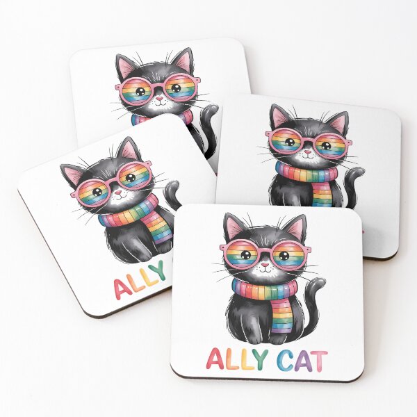 Item preview, Rainbow Ally Cat  LGBTQ Pride, Cat Lover designed and sold by PunkNation-Arts.