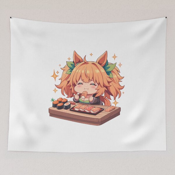 Item preview, Taiki Shuttle Uma Musume Pretty Derby Chibi Sushi Bite designed and sold by Spraykart.