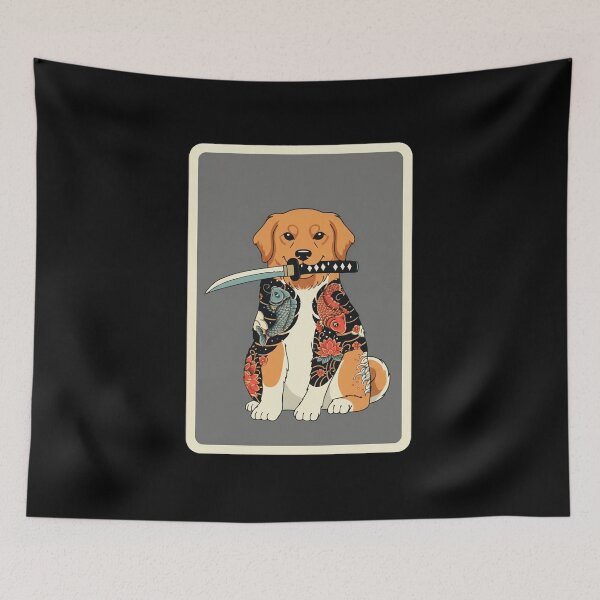 Item preview, Samurai Dog Tattoo Style Japanese Ink Koi designed and sold by JordynLadukeg65.