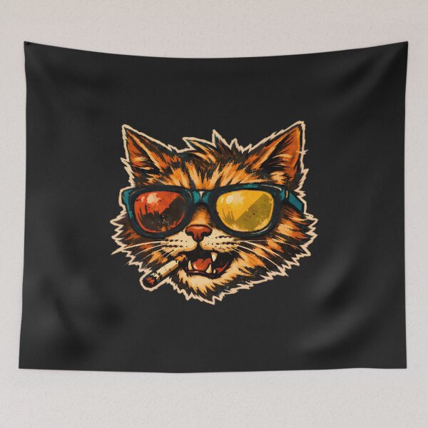 Item preview, Badass Sunglasses Smoking Cat designed and sold by The boys.