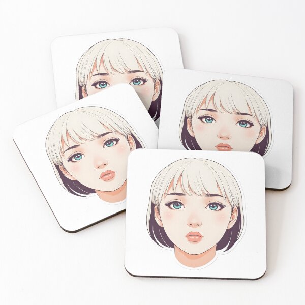 Item preview, Minimal Anime Face cute girl– Expressive Minimalist Character Design designed and sold by RELAX STATION.