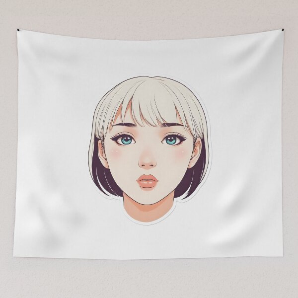Item preview, Minimal Anime Face cute girl– Expressive Minimalist Character Design designed and sold by RELAX STATION.
