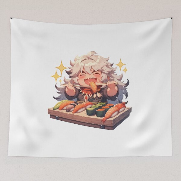 Item preview, Razor Genshin Impact Chibi Sushi Wolf Boy Feast designed and sold by Spraykart.