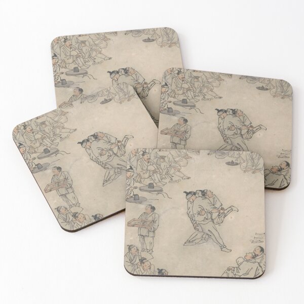Item preview, Kim Hong-do Ssireum Korean Wrestling Joseon Folk Art designed and sold by MinhwaModern.